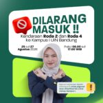 Selama PBAK 2026, Kendaraan Dilarang Masuk Kampus 1 UIN Bandung